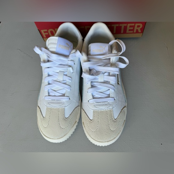 NWT Puma Club 5V5 Sneaker White-Rosebay-Puma Gold - Picture 4 of 11